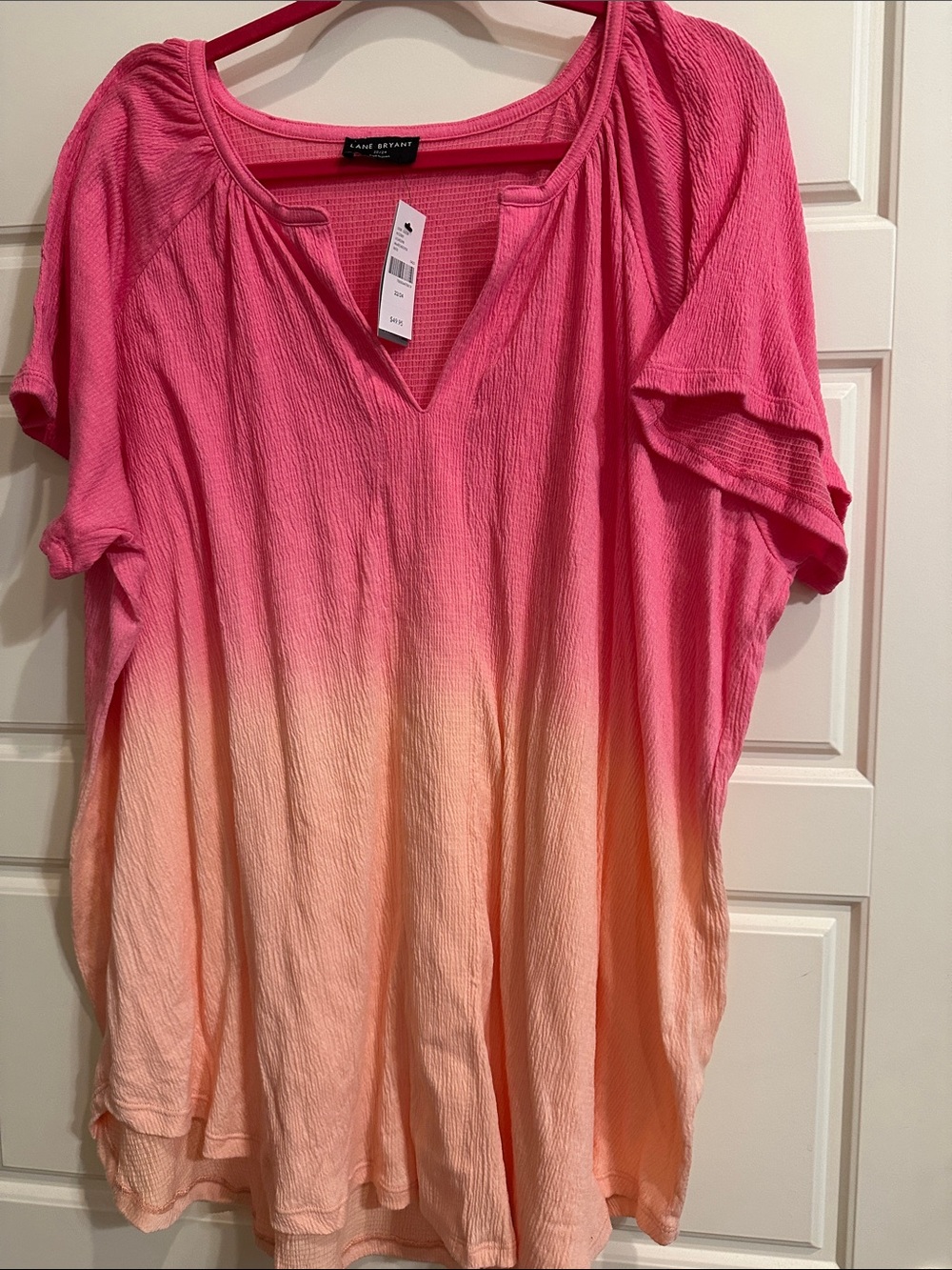Lane Bryant Pink to Peach Ombre V-Neck Tunic